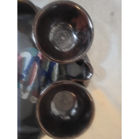 Larrabee Artisan Pottery Studio Handmade Chip/VEGGIE-2- Dip dish SIGNED - Picture 2 of 7